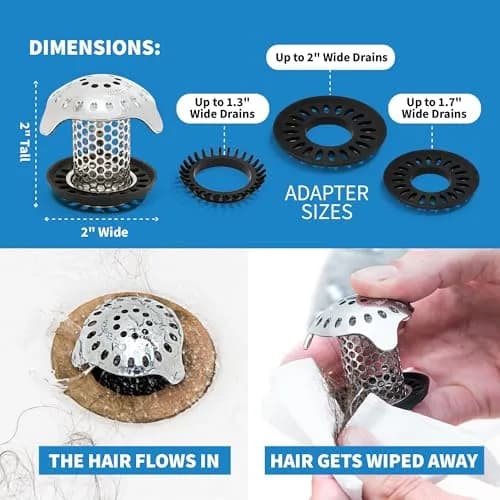 TubShroom Ultra Bath Tub Drain Protector Hair Catcher/Strainer 2.54cm (1 inch) | Fits Standard Drains thumbnail 9