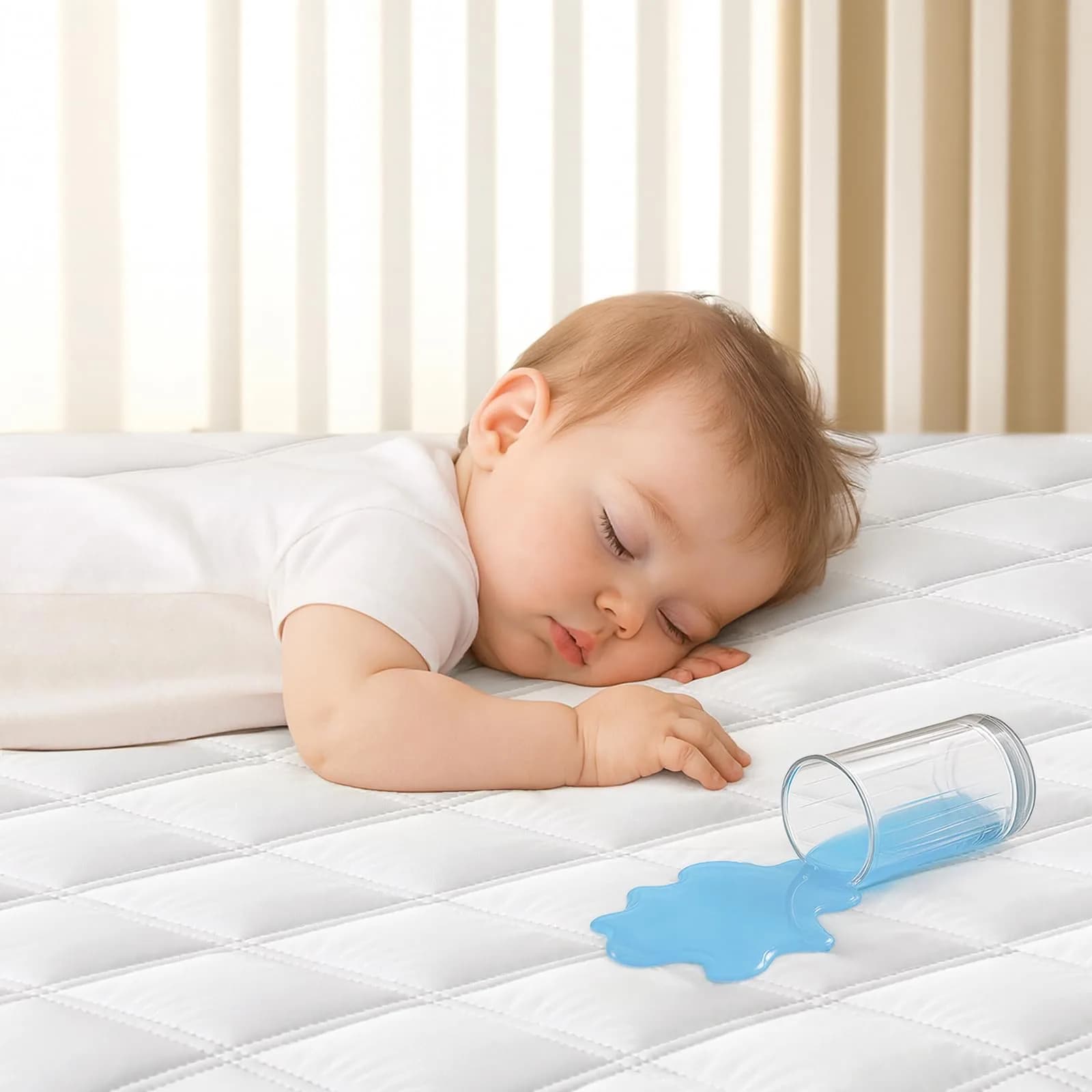 Yoofoss Waterproof Crib Mattress Protector Quilted Sheets Fitted 52''x28'' | Soft, Waterproof & OEKO-TEX Certified
