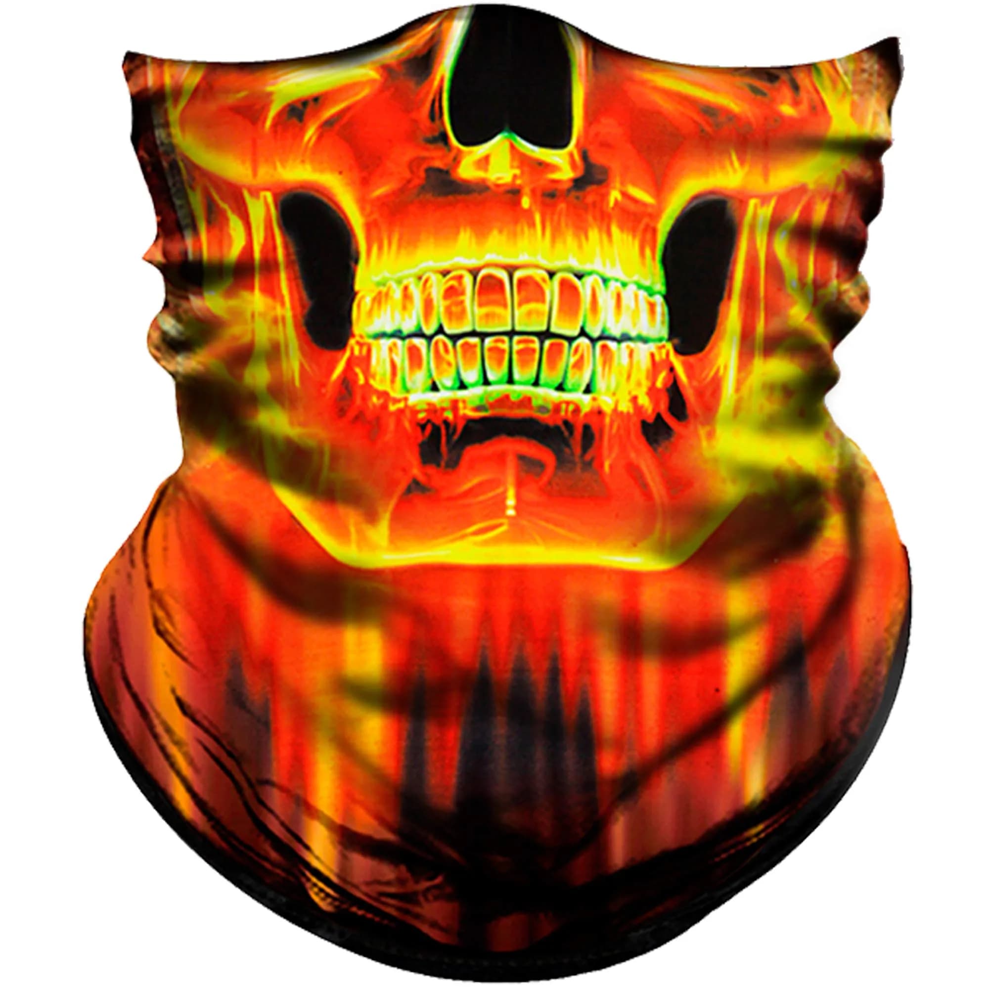 Obacle Skull Face Mask Half - Skull Fire Neat Teeth Design for Dust, Wind & UV Protection