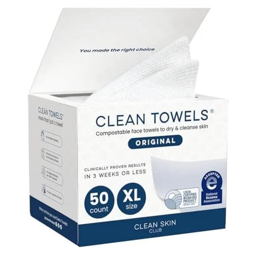 Clean Skin Club Clean Towels XL® Disposable Face Towels 50 Count (1.5 lb) | USDA Biobased & Dermatologist Approved thumbnail 1