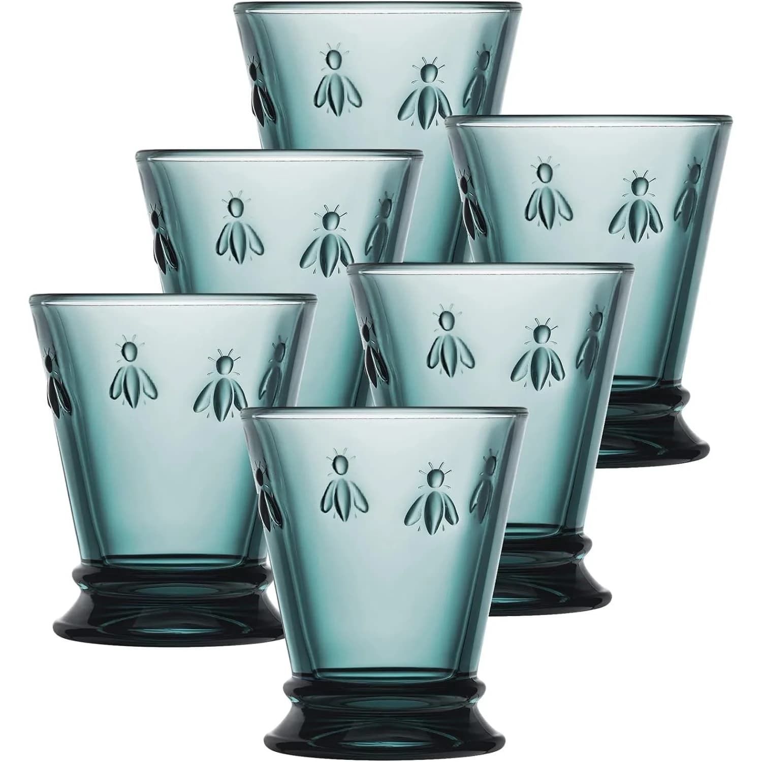 La Rochère Napoleon Bee Tumbler Set of 6 | 255ml (9 oz) Glassware | Iconic French Design — Blue / 9 oz