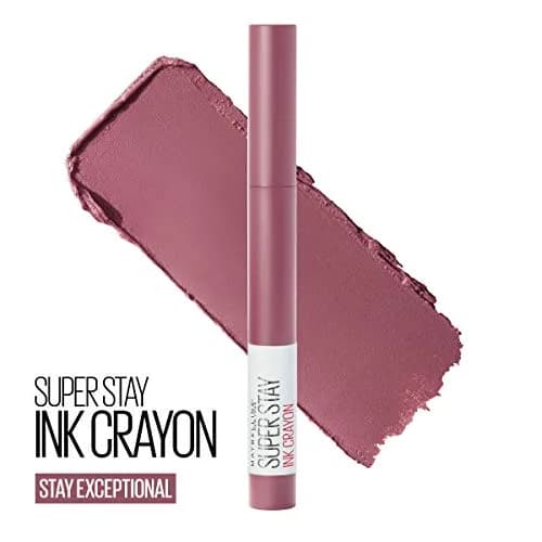 Maybelline Super Stay Ink Crayon Lipstick Makeup, Stay Exceptional Purple Beige 0.04 oz (1.13 g) | Longwear Matte Lip Color thumbnail 2