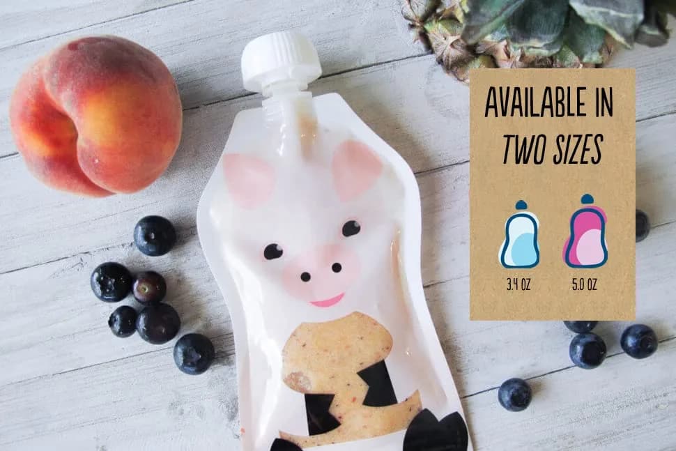 SQUOOSHI Reusable Baby Food Pouches 6 Pack | 3.4 oz | BPA-Free, Dishwasher Safe, Freezer Safe thumbnail 5