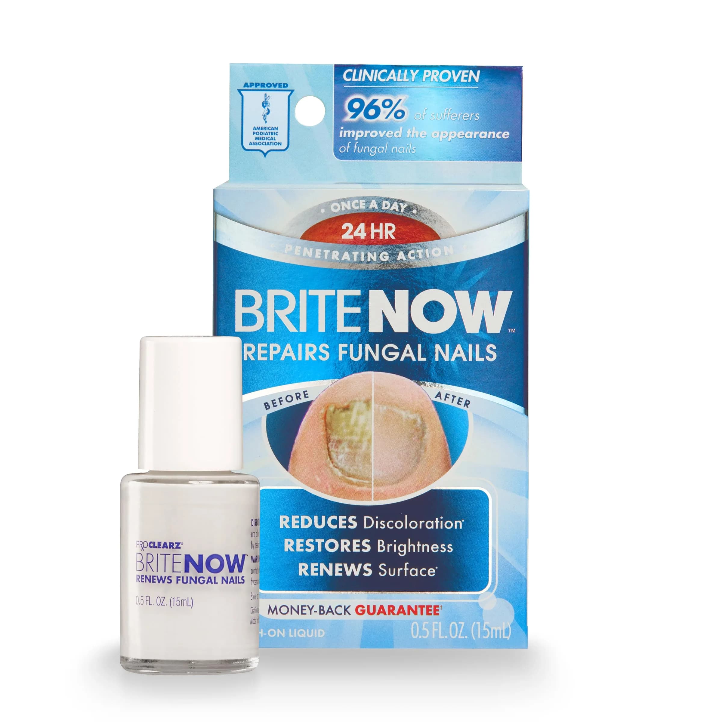 ProClearz Brite Now Nail Treatment 0.5 Fl Oz | Brightening & Smoothing Nail Repair - main product image