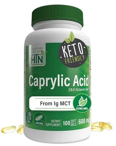 Health Thru Nutrition Caprylic Acid 600mg | Keto Support, 100 Softgels thumbnail 1