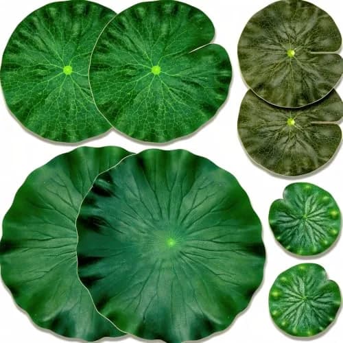 IFAMIO Artificial Floating Foam Lotus Leaves 4 Sizes | Realistic Pond & Aquarium Decor (10cm-28cm) thumbnail 1