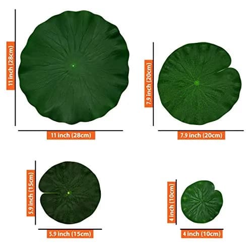 IFAMIO Artificial Floating Foam Lotus Leaves 4 Sizes | Realistic Pond & Aquarium Decor (10cm-28cm) thumbnail 2