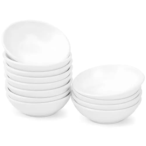 UIBFCWN 12 Pack Ceramic Dipping Bowls 1.2 Oz (35 ml) | Small White Sauce Dishes for Sushi & Condiments thumbnail 1