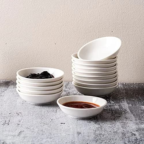 UIBFCWN 12 Pack Ceramic Dipping Bowls 1.2 Oz (35 ml) | Small White Sauce Dishes for Sushi & Condiments thumbnail 5