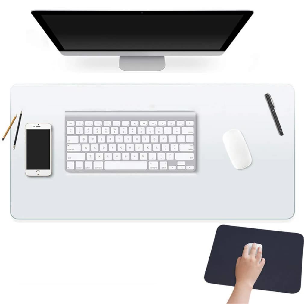 Easy Easy Life Black Desk Pad Protector 61cm x 91cm (24" x 36") | Waterproof PU Leather Mat for Office & Home — Crystal Clear