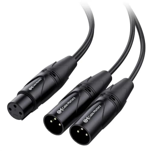 Cable Matters XLR Splitter Cable, Female to 2X Male, 1.5ft | Noise-Free Balanced Audio thumbnail 1