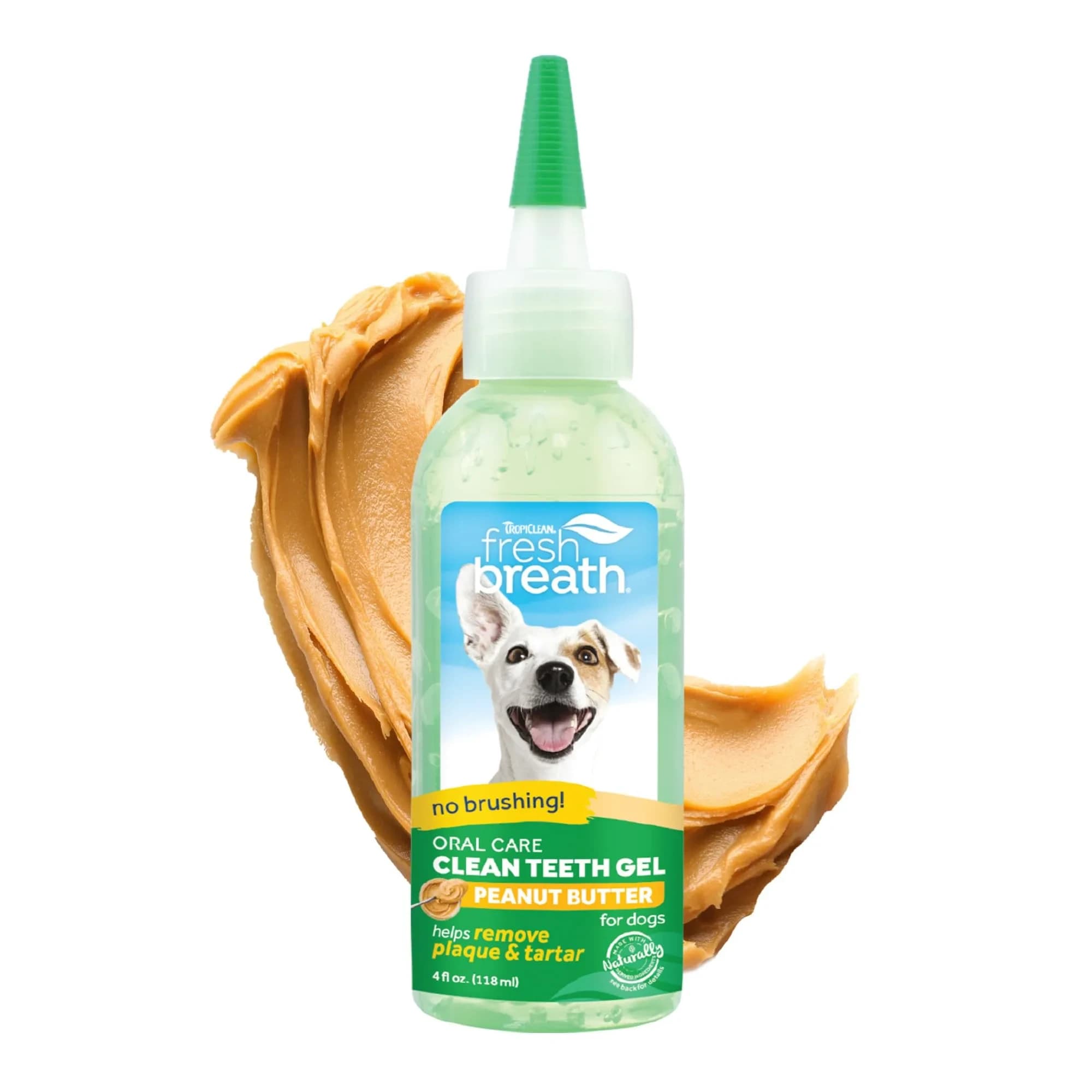 TropiClean Clean Teeth Gel for Dogs | Dog Dental Care | Breath Freshener | 59ml (2 Fl Oz) | Supports Oral Health — 4 Fl Oz / Peanut Butter