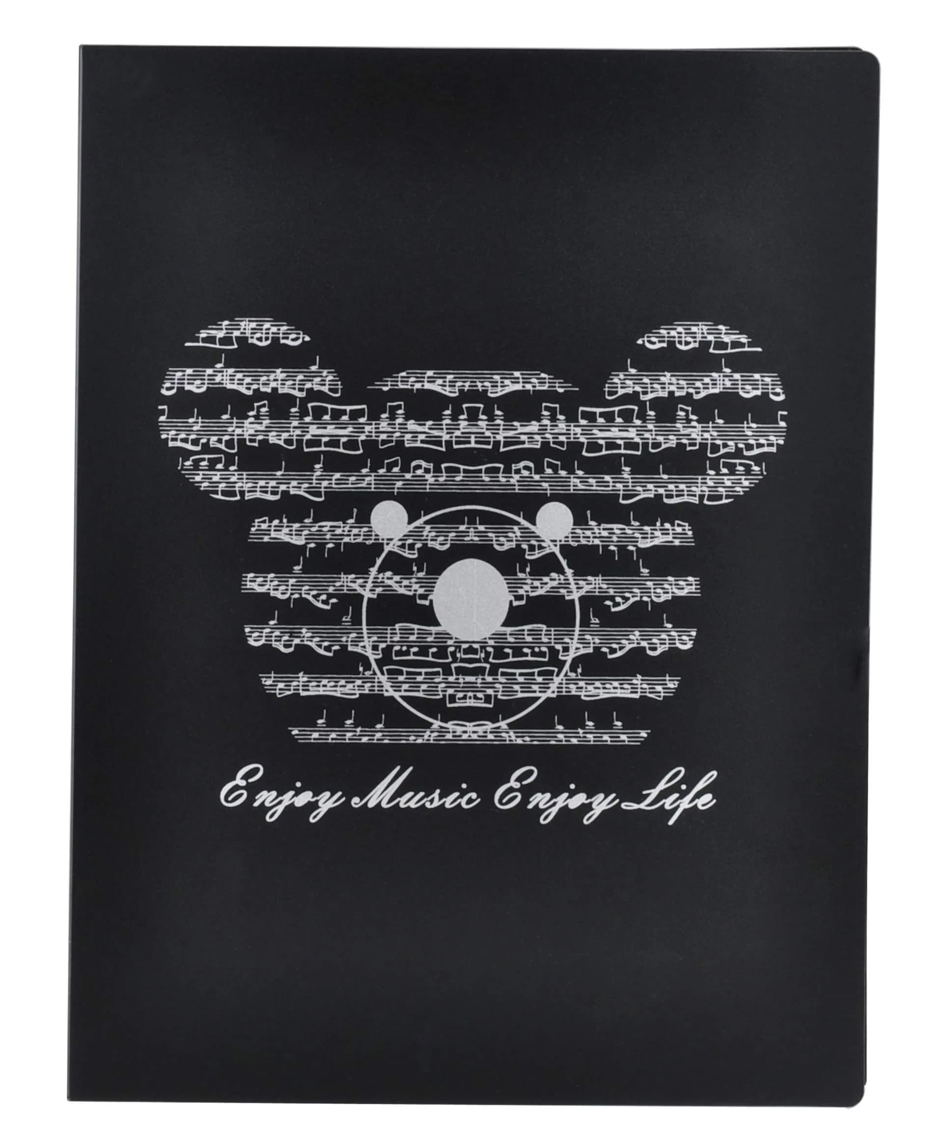 KingPoint Music File Folder A4 Size Sheet Music Folder with 40 Pockets | Durable & Attractive Music Themed Design — Cartoon File Folder-black