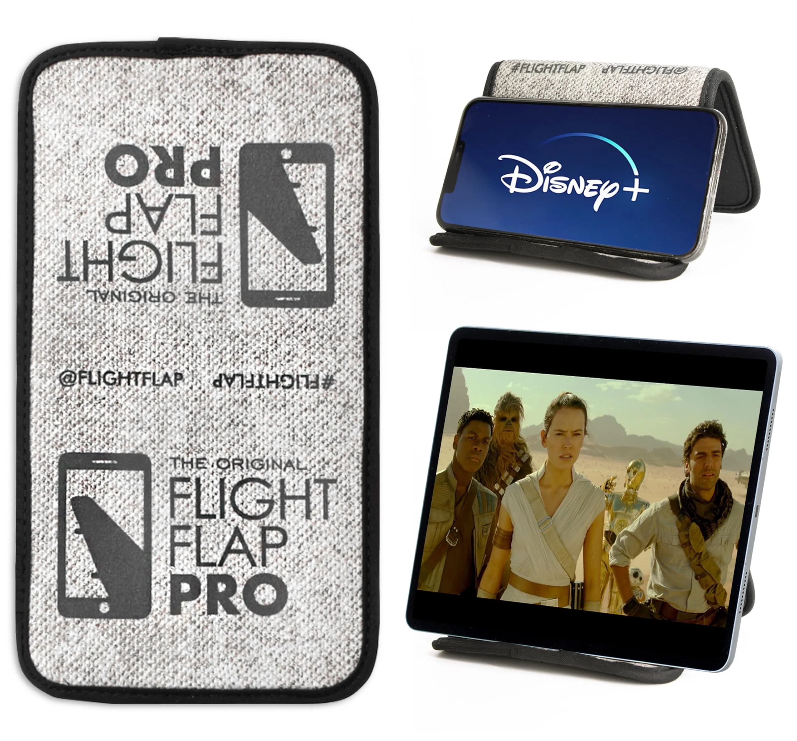 Flight Flap PRO Airplane Phone Holder, Flexible Cell Phone Holder 23.9cm (9.5") | Grips Devices for Travel, Work, and Leisure - main product image