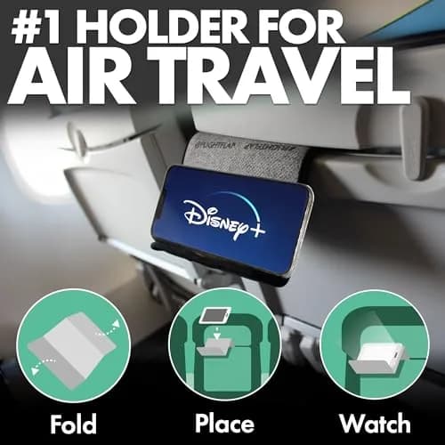 Flight Flap PRO Airplane Phone Holder, Flexible Cell Phone Holder 23.9cm (9.5") | Grips Devices for Travel, Work, and Leisure thumbnail 2