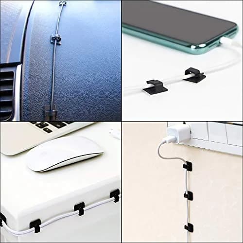 FOLAI 50pcs Adhesive Wire Clips | Car & Home Cable Organizer with Strong Sticky Pad thumbnail 4