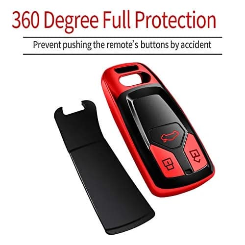 Tukellen Red Soft TPU Key Fob Cover for Audi A4 Q7 Q5 TT A3 A6 SQ5 R8 S5 Smart Key | 360° Protection thumbnail 3