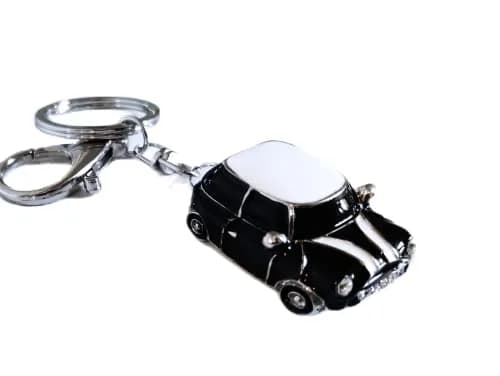 RK Gifts Miniature Car Keychain with Rhinestone Detail | Lightweight & Portable Gift (Black, Silver Trim) thumbnail 1