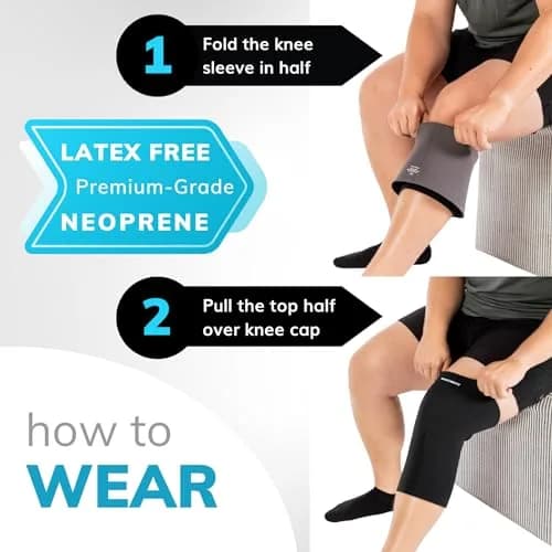 BraceAbility Plus Size Knee Sleeve 3X-Large Wide | Orthopedic Brace for Arthritis Joint Pain thumbnail 6