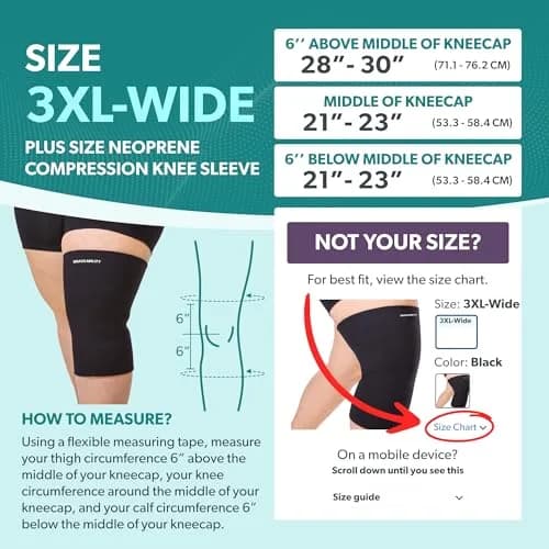 BraceAbility Plus Size Knee Sleeve 3X-Large Wide | Orthopedic Brace for Arthritis Joint Pain thumbnail 2