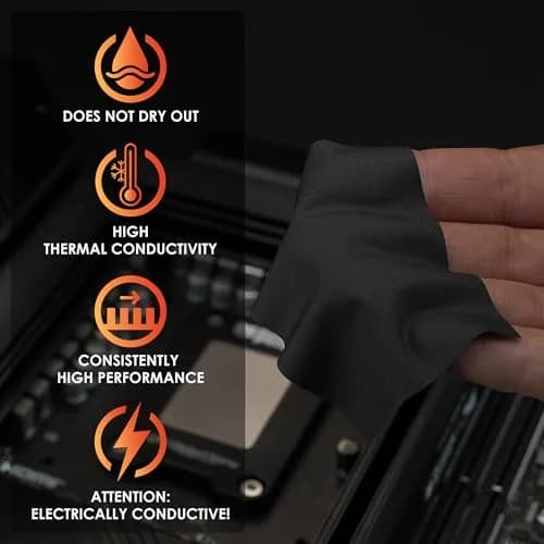 Thermal Grizzly Carbonaut Thermal Pad 51x68x0.2mm | High Conductivity 62.5 W/mK for CPUs and GPUs thumbnail 3
