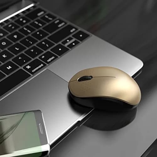 seenda Wireless Mouse for Laptop, 2.4G Noiseless Computer Mouse, Black&Gold | 101mm (4.5in) Length, 50mm (2.8in) Width, 32mm (1.25in) Height thumbnail 7