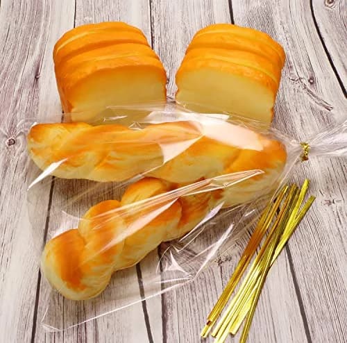 Mini Skater Food Storage Bag 50pcs | Durable, Non-Toxic, Clear & Gold Twist Ties thumbnail 4