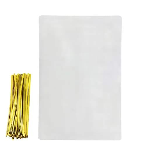 Mini Skater Food Storage Bag 50pcs | Durable, Non-Toxic, Clear & Gold Twist Ties thumbnail 6