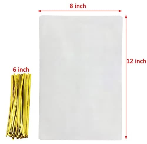 Mini Skater Food Storage Bag 50pcs | Durable, Non-Toxic, Clear & Gold Twist Ties thumbnail 2