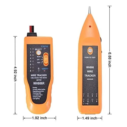 iMBAPrice WH806R Network Cable Tester & Wire Tracker with Probe & Earphone, RJ45 RJ11 Cat5 Cat6 Ethernet LAN Phone Cables (1-Pack) thumbnail 4