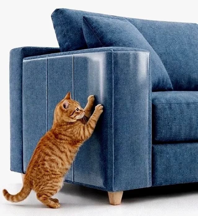 FTSTC Anti Cat Scratch Furniture Protector 12-Pack | Heavy Duty Self-Adhesive Transparent Scratch Deterrent for Cats thumbnail 2