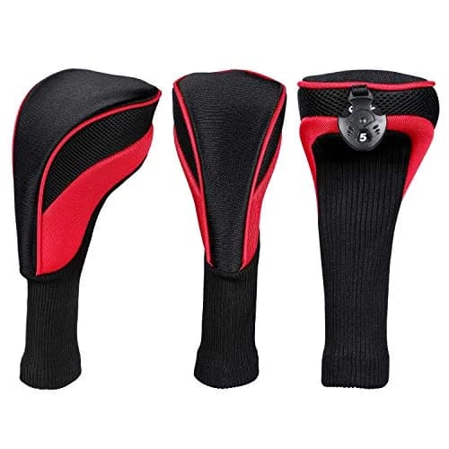LONGCHAO Golf Club Head Cover Set 3 pcs | Thick, Soft & Interchangeable Tags (1680D Material, Blue) thumbnail 8