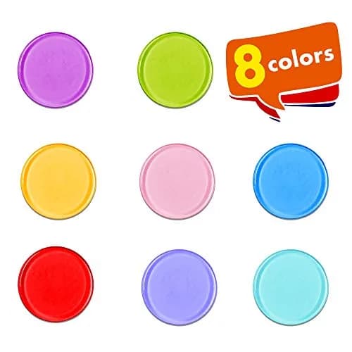 Hebayy 500 Transparent 8 Color Bingo Chips | 3/4 inch Diameter, Plastic Markers for Kids & Bingo Night thumbnail 4