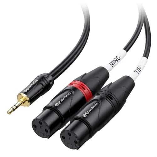 Cable Matters 3.5mm TRS to 2 XLR Male to Female Cable, 3.05m (10ft) | Balanced Audio for Microphones thumbnail 1