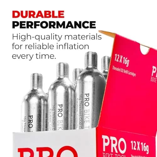 PRO BIKE TOOL 16g Threaded CO2 Cartridges (12-Pack, 6.77 oz / 192 g) | Fast Inflation for Road, MTB, Gravel Bikes thumbnail 5