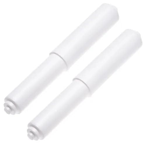 Hilltop Products 2 Pack White Toilet Paper Holder Spring Loaded Roller Replacement Rod | Universal Fit thumbnail 1