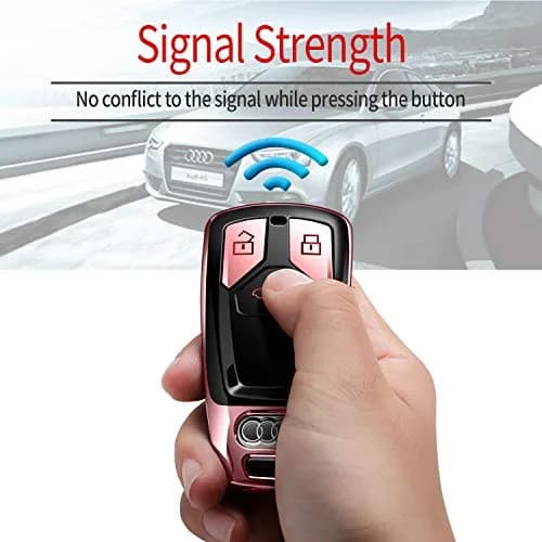 Tukellen Soft TPU Audi Key Fob Cover for A4 Q5 Q7 TT A6 R8 S5 Smart Key (Rose Gold) | 360° Protection thumbnail 4