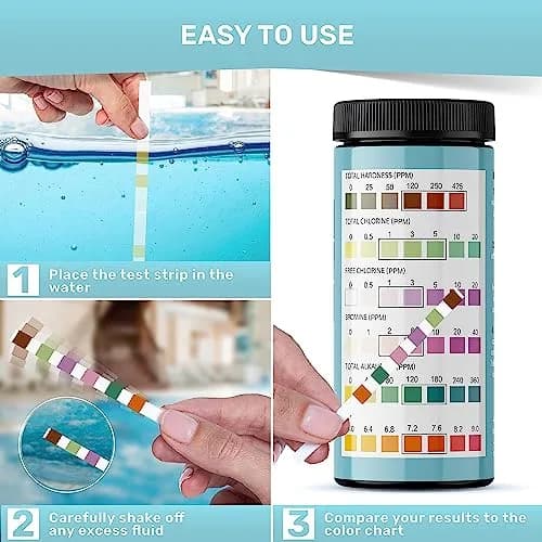 JNW Direct Hot Tub Test Strips 100 Pack | 6-in-1 Water Testing for Spas & Pools thumbnail 6