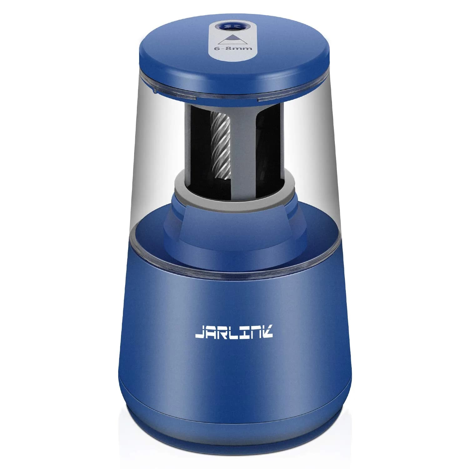JARLINK Electric Pencil Sharpener Heavy Duty Helical Blade Auto Stop 16.2 cm (5.2" x 3.2" x 3.2") | Sharpens Pencils in 5-10 Seconds — Blue