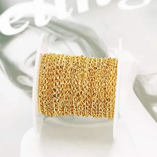 Tiparts 33FT 2mm Gold Stainless Steel Twisted Cable Chains for Jewelry Makings | Reflective, Lightweight, Durable thumbnail 5