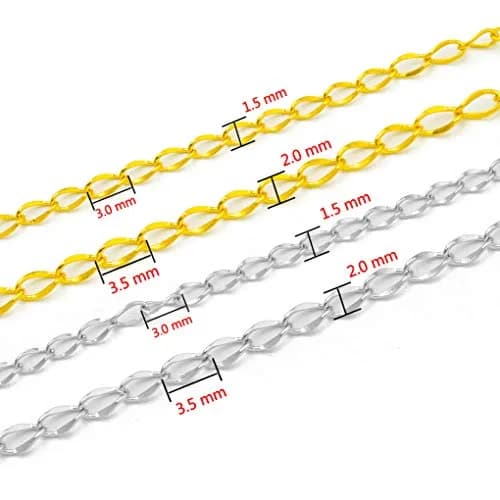 Tiparts 33FT 1.5mm Gold Stainless Steel Twisted Cable Chains for Jewelry Makings | Reflective, Lightweight, Durable thumbnail 3