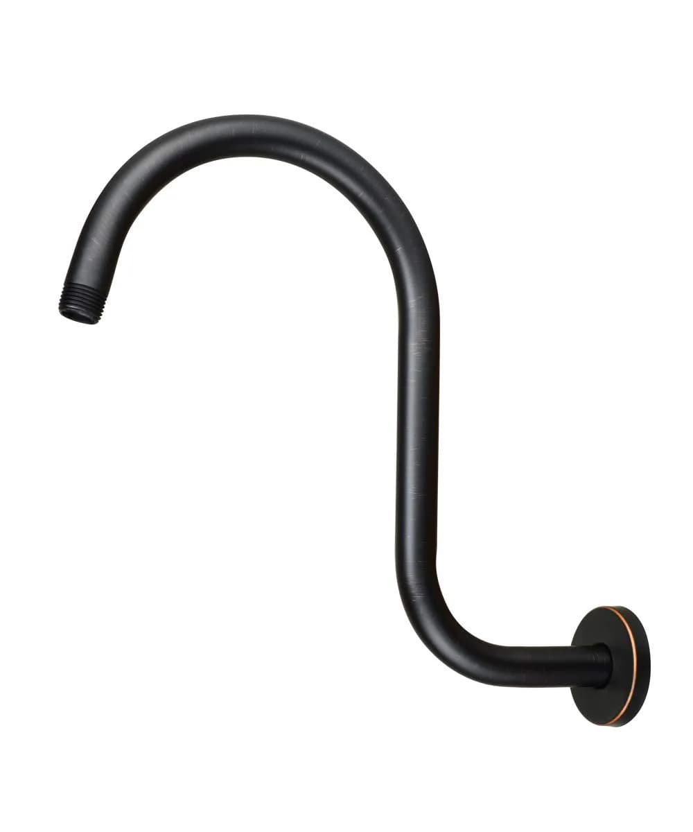 Purelux Goose Neck Shower Arm Water Outlet 6" Rise | Stainless Steel Chrome Finish — S- Oil Rubbed Bronze