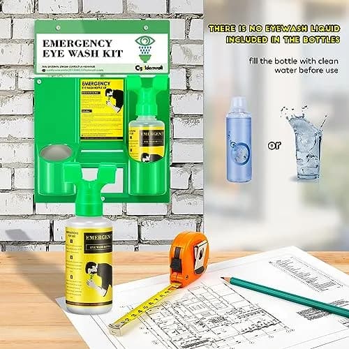 CGOLDENWALL Emergency Eye Wash Station Portable Eyewash Kit, OSHA Approved, 16.9oz Bottles, First Aid thumbnail 7