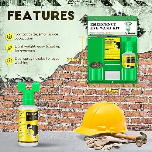 CGOLDENWALL Emergency Eye Wash Station Portable Eyewash Kit, OSHA Approved, 16.9oz Bottles, First Aid thumbnail 3
