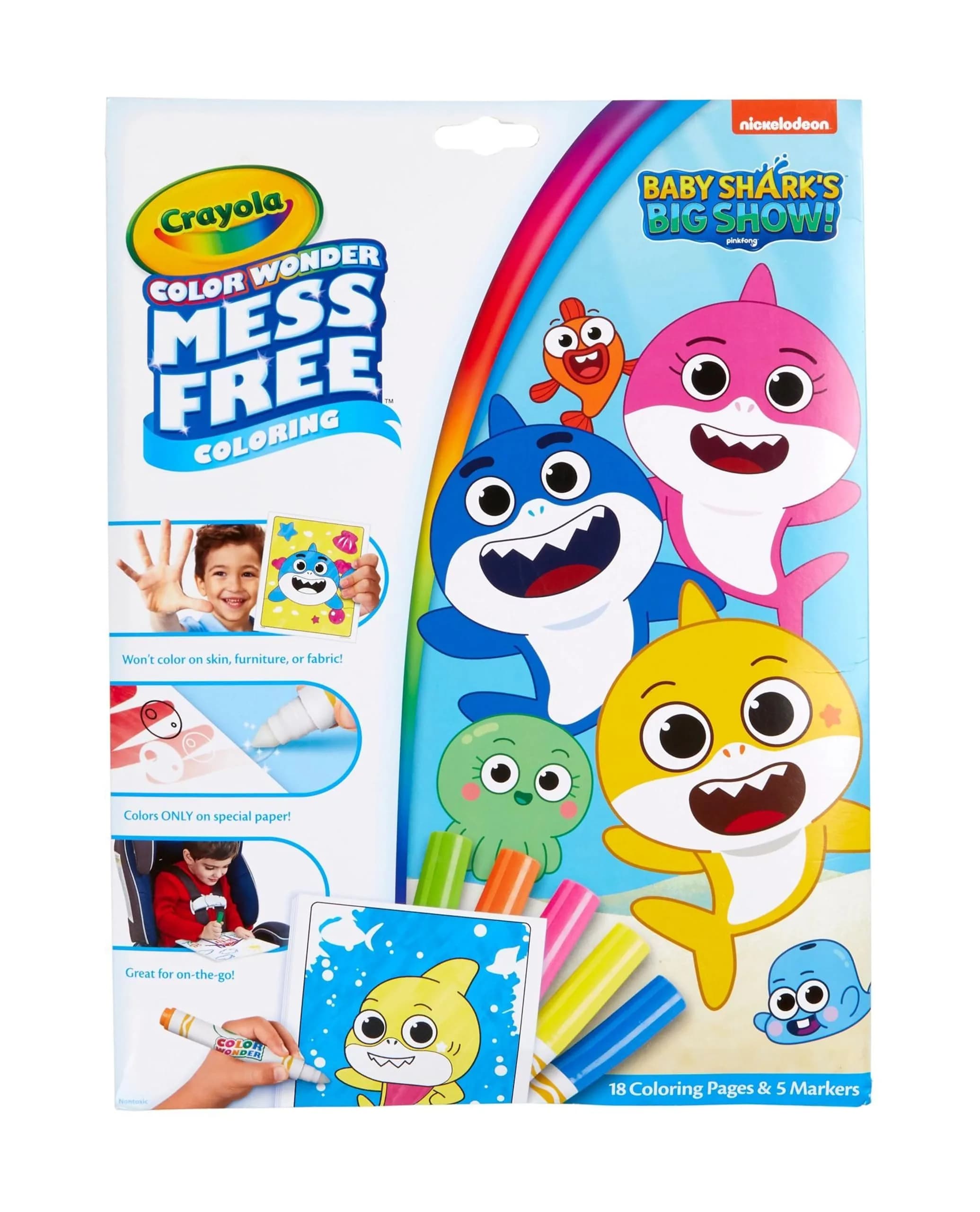 Crayola Color Wonder Prehistoric Pals Dinosaur Coloring Pages & Markers Set | Mess-Free Toddler Travel Activity — Baby Shark