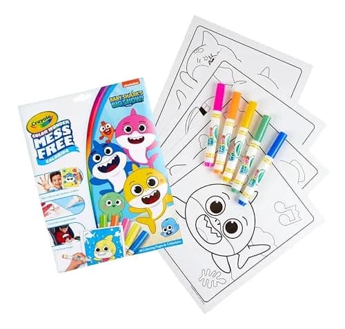 Crayola Baby Shark Color Wonder Mess Free Coloring Pages & Markers | 18 Pages & 5 Markers thumbnail 2