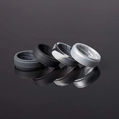 ThunderFit Silicone Wedding Rings for Men, Breathable Airflow Inner Grooves | Safe, Flexible, Hypoallergenic thumbnail 5