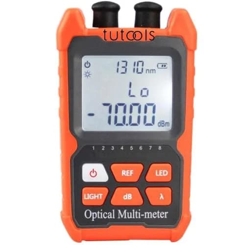TUTOOLS Hand-held Optical Fiber Power Meter, FC/SC/ST Interface, 2mW, Orange | Optical Multi-Meter for Fiber Testing thumbnail 1