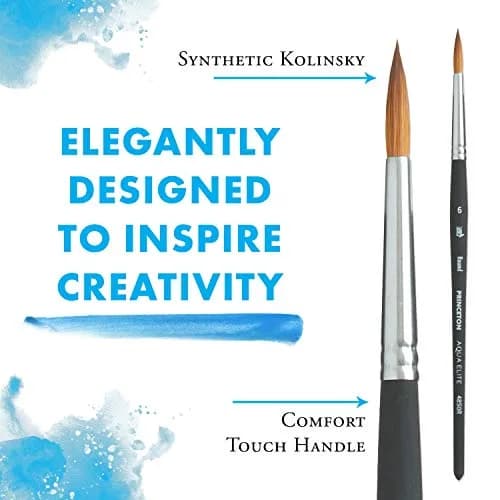 Princeton Aqua Elite Series 4850 Watercolor Paint Brush, Round, Size 6 | Synthetic Kolinsky Performance thumbnail 4