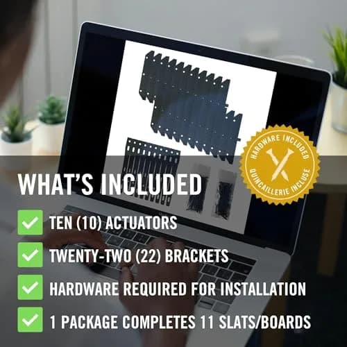 Nuvo Iron LSB48 Hardware System-Holds up to 11 Boards Louver, Black | Versatile Outdoor Louvers for Privacy & Ventilation thumbnail 7